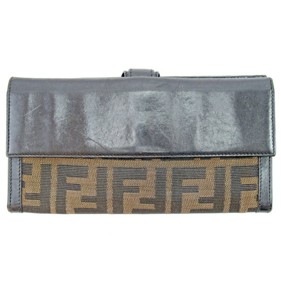 Fendi long black Wallet accessory Zucca Leather beige - Picture 1 of 6